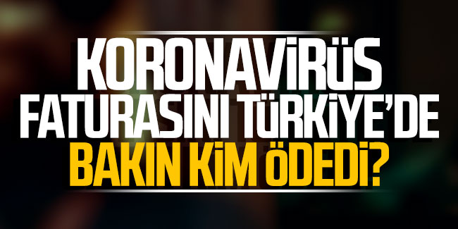 Koronavirüsün faturasını Türkiye'de bakın kim ödedi?