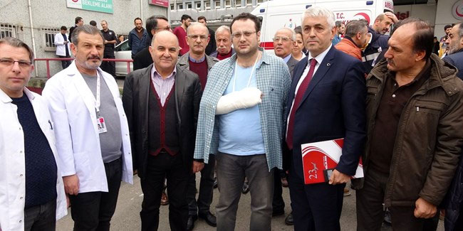 Trabzon'da doktora darp: El bileği ve parmakları kırıldı