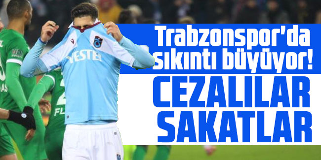 Trabzonspor'da sıkıntı büyüyor! Cezalılar sakatlar