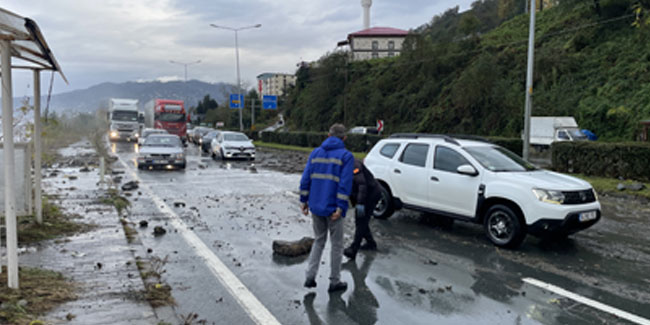 Çayeli-Trabzon yolu ulaşıma kapatıldı