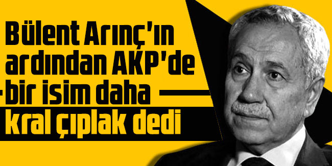 Bülent Arınç'ın ardından AKP'de bir isim daha kral çıplak dedi