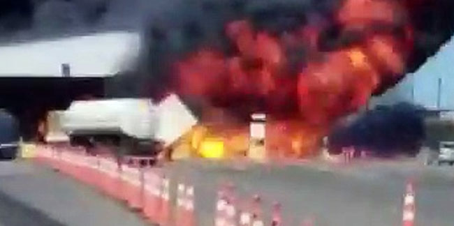 Deodorant yüklü kamyon böyle patladı: 4 ölü, 8 yaralı