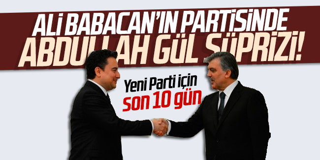Ali Babacan'ın partisinde Abdullah Gül sürprizi!