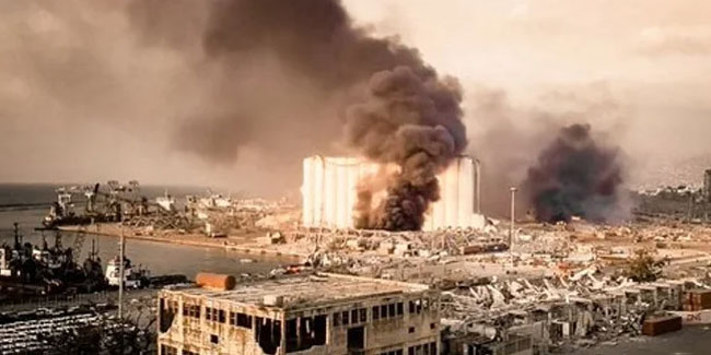 Beyrut'taki şiddetli patlamanın yeni görüntüleri