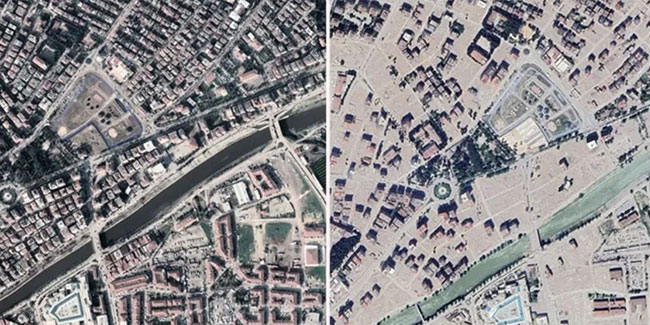 Hatay'da depremin izleri uydu fotoğraflarına yansıdı