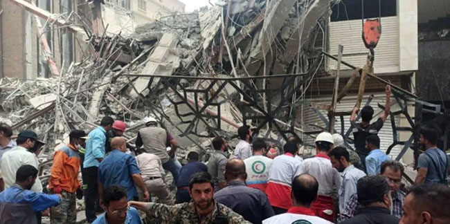 İran'da 10 katlı bina çöktü: 5 ölü 27 yaralı
