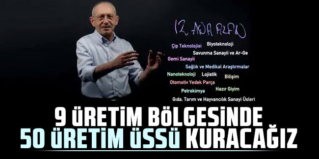 Kılıçdaroğlu: ''9 üretim bölgesinde 50 üretim üssü kuracağız!''