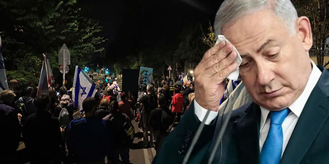Netanyahu'ya konutunun önünde istifa çağrısı!