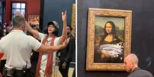Mona Lisa'ya pastalı saldırı