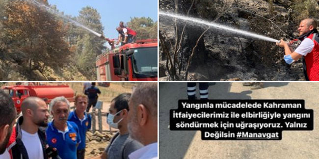 AKP MKYK üyesinden Erdoğan'a nispet! Yangın hortumuyla poz verdi