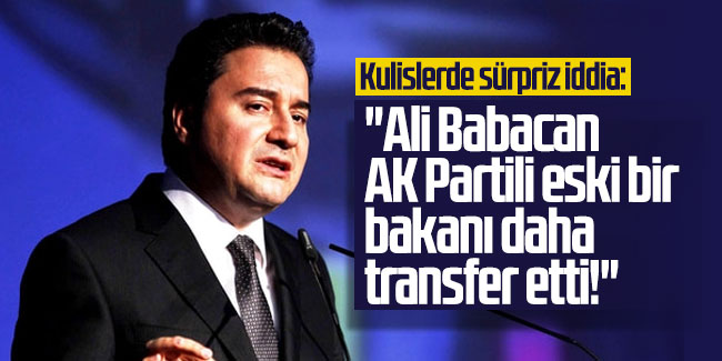 Kulislerde sürpriz iddia: ''Ali Babacan AK Partili eski bir bakanı daha transfer etti!''
