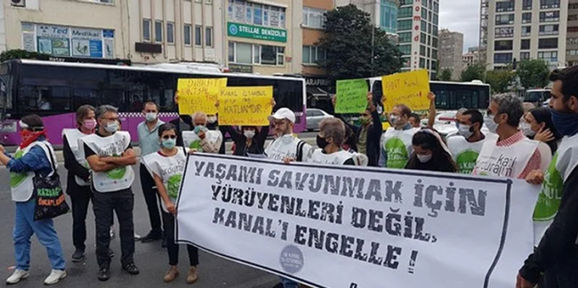 Kanal İstanbul'a ''hayır'' diyenlere polis engeli