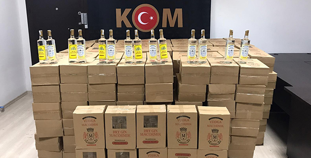 Antalya’da yüklü miktarda sahte içki ele geçirildi