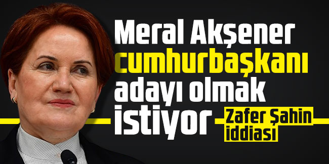 Zafer Şahin iddiası: Meral Akşener cumhurbaşkanı adayı olmak istiyor