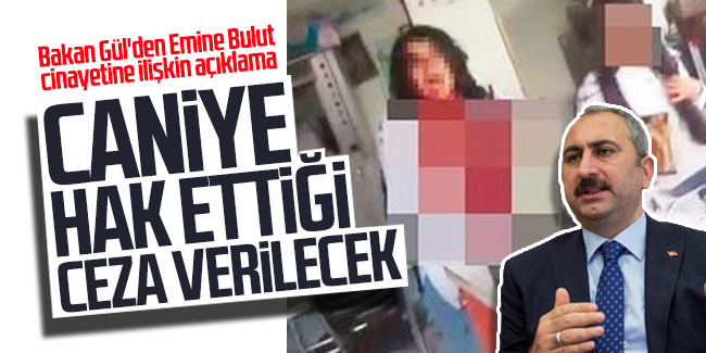 Bakan Gül'den Emine Bulut cinayetine ilişkin açıklama