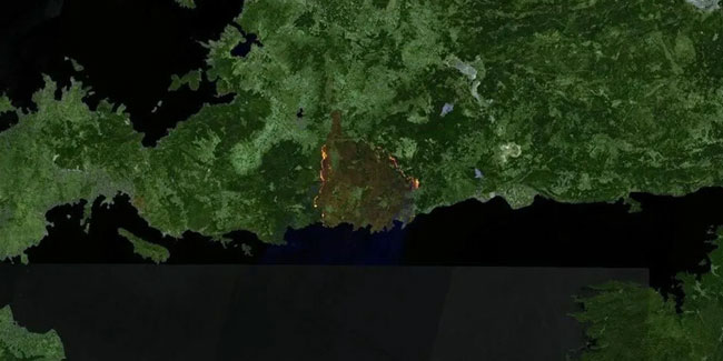 Yangından öncesi ve sonrası... Uydudan böyle görüntülendi