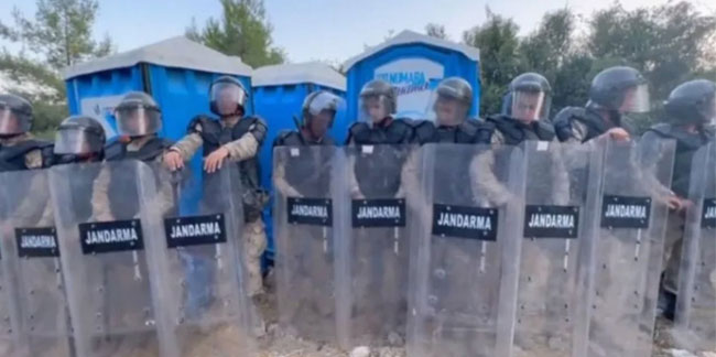 Akbelen’de tuvalet ‘gözaltına’ alındı! Jandarma barikat kurdu