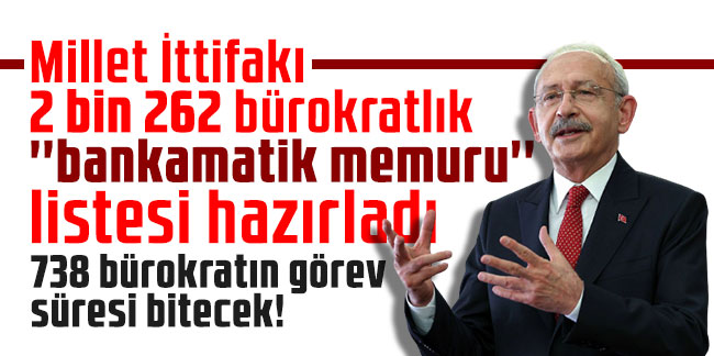 Millet İttifakı 2 bin 262 bürokratlık ''bankamatik memuru'' listesi hazırladı!