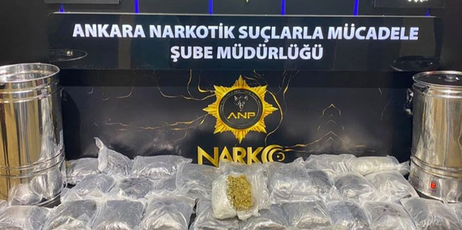 Ankara'da 18 kilo 100 gram esrar ele geçirildi!