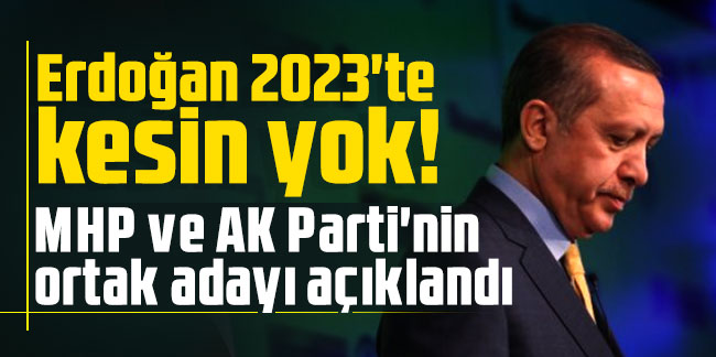 Erdoğan 2023'te kesin yok! MHP ve AK Parti'nin ortak adayı açıklandı