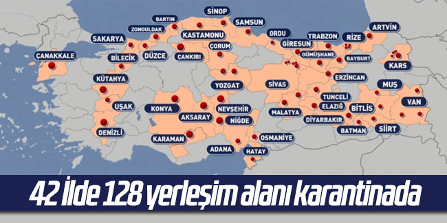 Türkiye'de karantinaya alınan yerlerin sayısı artıyor
