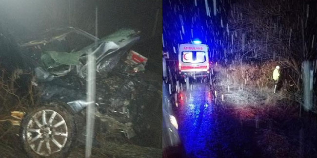 Bayburt'ta feci kaza: Uzman çavuş, eşi ve kızı öldü