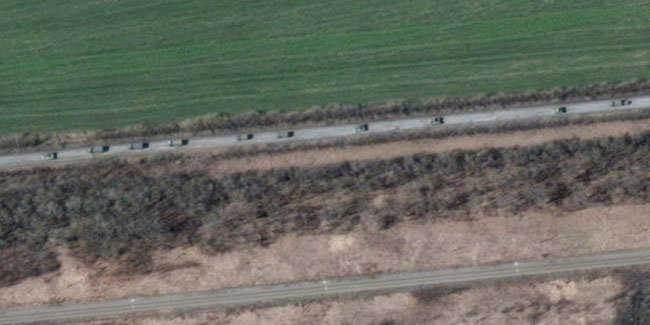 13 kilometrelik Rus konvoyu uydudan görüntülendi