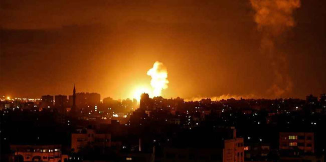 İşgalci İsrail havadan ve karadan Gazze Şeridi'ni bombaladı
