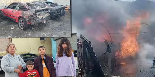 Hatay'da çadır yandı; 10 kişilik depremzede aile sokakta kaldı