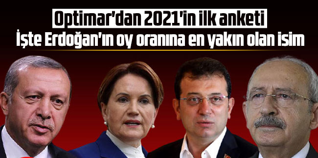 Optimar'dan 2021'in ilk anketi: İşte Erdoğan'ın oy oranına en yakın olan isim