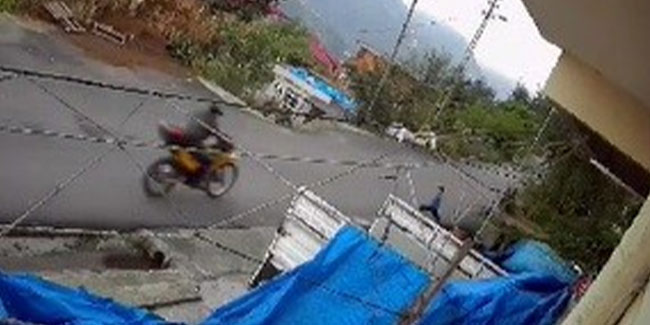 Trabzon'da motosiklet 7 yaşındaki çocuğa böyle çarptı