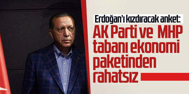 Erdoğan’ı kızdıracak anket: AK Parti ve MHP tabanı ekonomi paketinden rahatsız