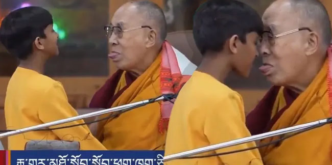 Çocuktan 'dilini emmesini' isteyen Dalai Lama özür diledi!