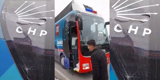 Trabzon'da CHP Otobüsüne Saldırı! 