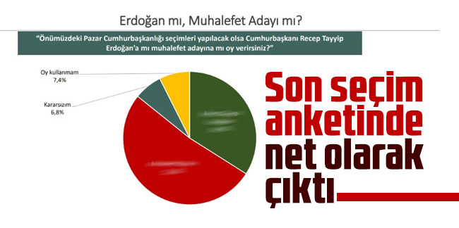 Erdoğan mı muhalefet adayı mı? Son seçim anketinde net olarak çıktı