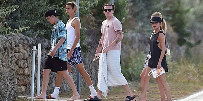 David Beckham ve ailesi İtalya'da tatilde