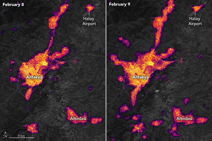 NASA'dan Antakya'daki deprem görüntüleri