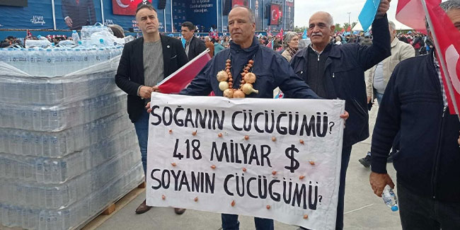Millet İttifakı'nın mitinginde: Erdoğan’ı soğan ve patates devirecek