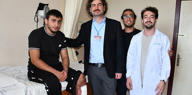 Trafik kazası sonrası bacağı kopma noktasına geldi! Trabzon'da sıra dışı tedavisi ile yürümeye başladı