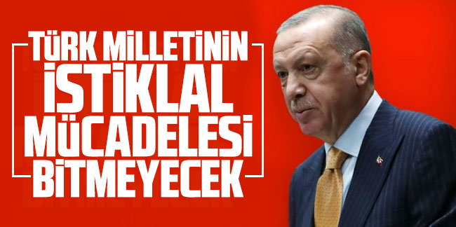 Cumhurbaşkanı Erdoğan: Türk milletinin istiklal mücadelesi bitmeyecek
