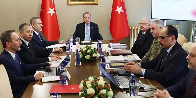 Kritik güvenlik zirvesi! Erdoğan, 3 bakan, Genelkurmay ve MİT Başkanı bir araya geldi