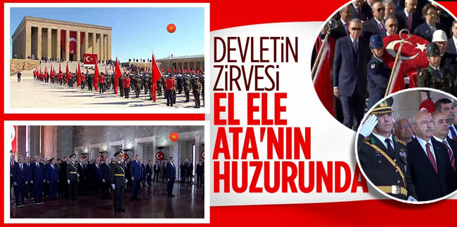 Erdoğan ve devlet erkanı Atatürk’ün huzurunda