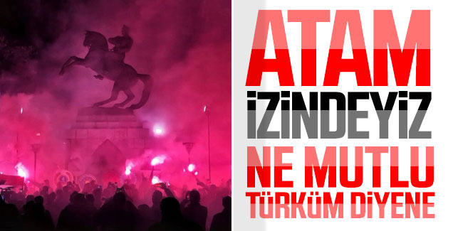 Samsun'da meşalelerle Atatürk nöbeti