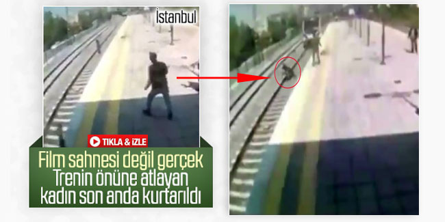 Marmaray'ın raylarına atlayan kadın saniyelerle kurtuldu