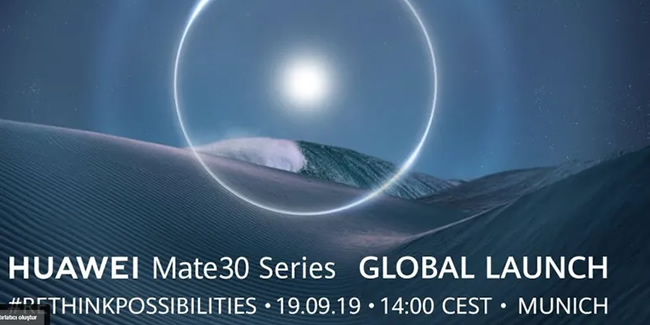 Huawei Mate 30 etkinliği YouTube'dan yayınlanacak
