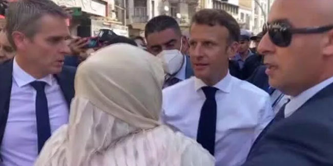 Macron'a Cezayir'de protestolarla karşılandı!