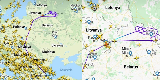 THY'nin Moskova uçağı teknik arıza nedeniyle Vilnus'a yönlendirildi