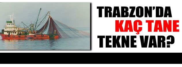 Trabzon'da kaç tane tekne var?