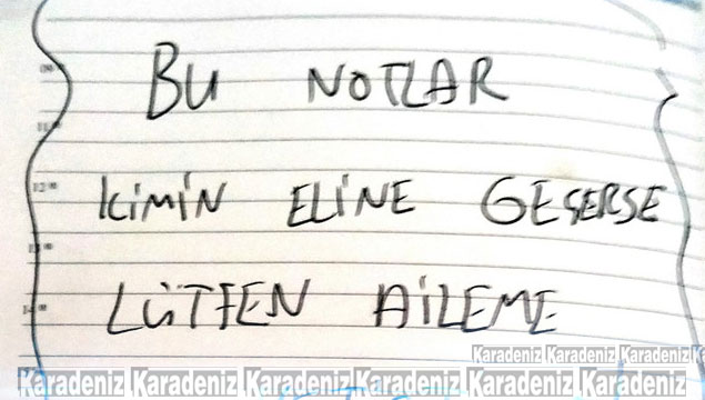 Kadın terörist PKK pişmanlığını not defterine yazd