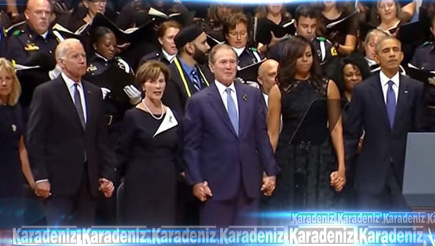 Cenazede Obama ağladı, Bush güldü